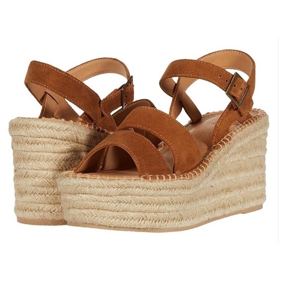 SOLUDOS • Walnut Como Platform Wedge Sandals Includes Box - Picture 1 of 11